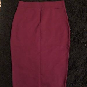 Wine Bodycon Pencil Skirt